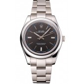 Rolex Oyster Perpetual Dark Rhodium Dial Stainless Steel Case And Bracelet