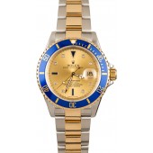 Rolex Submariner 16613T Champagne and Blue Serti JW2457