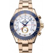 Rolex Yachtmaster II White Dial Blue Bezel Gold Bracelet 622271